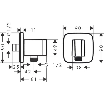 Hansgrohe Fixfit handdouchehouder incl.aansluitbocht Brushed Bronze