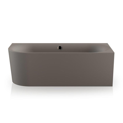 Plieger Kansas Baignoire d'angle - 180x80x60cm - angle droit - avec arrivée d'eau - avec garniture de vidage et de trop-plein - avec pieds - acrylique - gris ciment