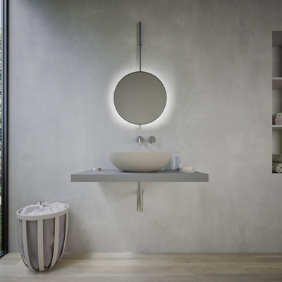 Ideavit Solidthin lavabo 50x50x14.5cm solid surface ovale gris mat