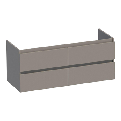 BRAUER Joy meuble sous-lavabo 120 4 tiroirs à fermeture douce - sans poignées - 2 découpes pour siphon - taupe mat