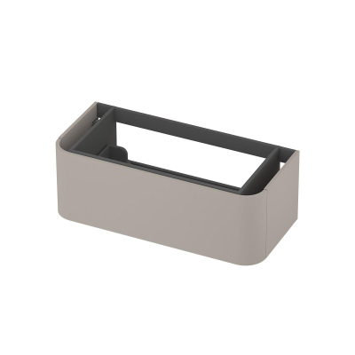 INK Concept R Meuble sous-lavabo - 100x45x35cm - 1 tiroir - poignées en saillie - angles arrondis - MDF laqué - gris cachemire mat