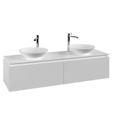 Villeroy & Boch Legato Meuble sous lavabo avec 2 tiroirs pour 2 lavabos 160x50x38cm Blanc mat
