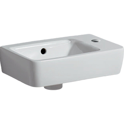 Geberit Renova Compact fontein - met kraangat rechts - met overloop - 40x25x15cm - compact - wit