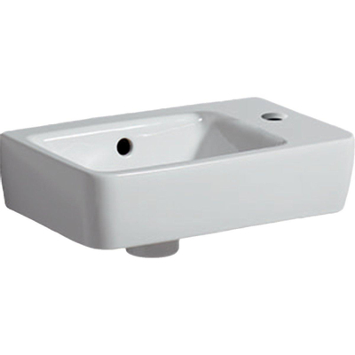 Geberit Renova compact Lave-mains avec trou pour robinet à droite avec trop-plein 40x25x15cm blanc