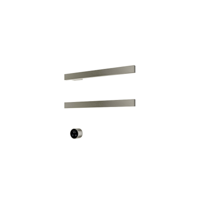 Hotbath &MORE Radiateur sèche-serviettes - 50x38cm - carré - 2 barres - horizontal - avec interrupteur - nickel brossé