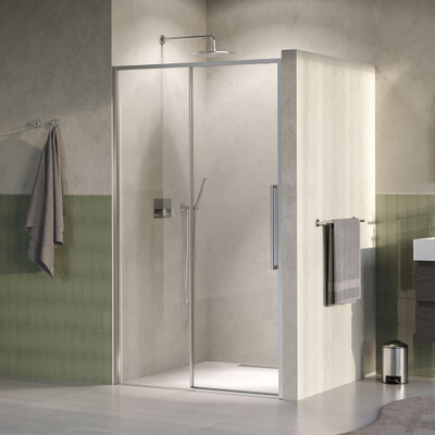 BRAUER Galactic Nisdeur - 120x200 - 2-delig schuif - helder glas - omkeerbaar - incl. glascoating - geborsteld RVS PVD