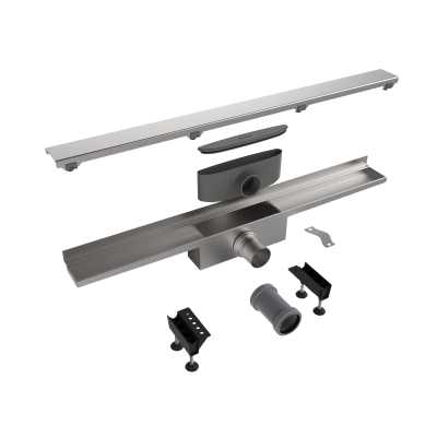 Easy Drain Compact Wall Zero caniveau de douche plaque simple avec sortie latérale 6x70cm 50mm inox