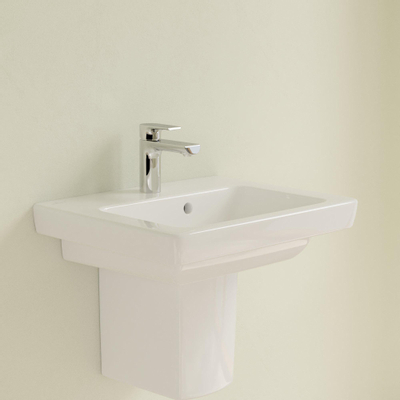 Villeroy & Boch Subway 2.0 fontein - 50x40cm - 1 kraangat - met overloop CeramicPlus - White Alpine (glans wit)