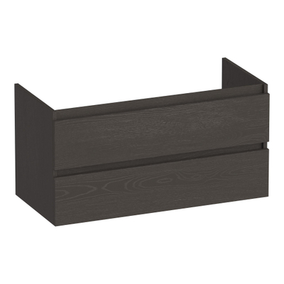BRAUER Joy meuble sous-lavabo - 100x46x50cm - 2 tiroirs softclose - sans poignées - 1 découpe pour siphon - Timber Anthracite