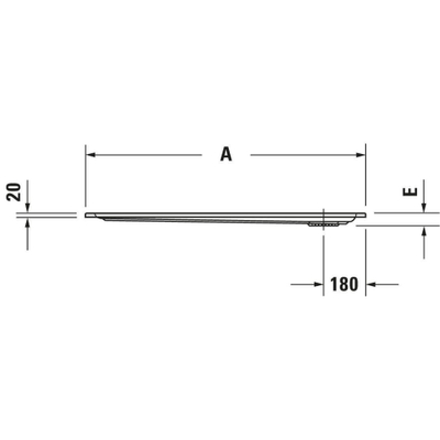 Duravit Starck Slimline Kunststof douchebak acryl rechthoekig - 120x100x5.5cm - zonder poten - wit
