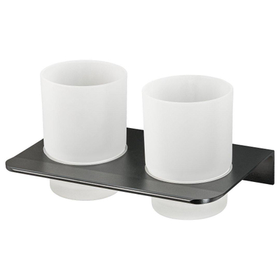 Haceka Redefine Porte-gobelets double aluminium Noir mat