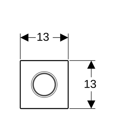 Geberit Type01 urinioir bedieningsplaat - pneumatisch - vierkant - Gitzwart RAL - 9005 - zwart