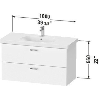 Duravit XBase Meuble sous-lavabo 2 tiroir(s) 100x56x45.8cm Blanc mat