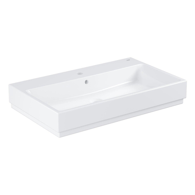 Grohe Cube Keramiek Opzetwastafel - 80x49cm - met kraangat en overloop - PureGuard - wit