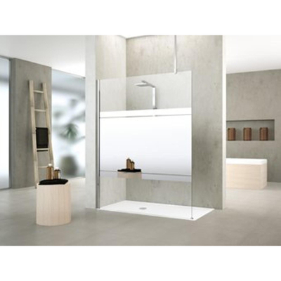 Novellini kuadra verre pour douche à l'italienne épaisseur 8mm 57/60x200cm clair / aspect acier inoxydable