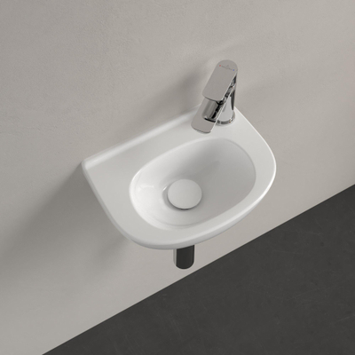 Villeroy & Boch O.novo Compact fontein 36x27,5cm zonder overloop en doortikbaar kraangat ceramic+ wit