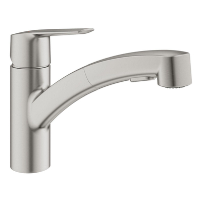 GROHE Start Robinet de cuisine - bec pivotant/extractible - inox brossé