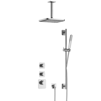 Hotbath Gal IBS40 regendoucheset inbouw - 2 functies - 15cm plafondarm - 22cm vierkante hoofddouche - chroom