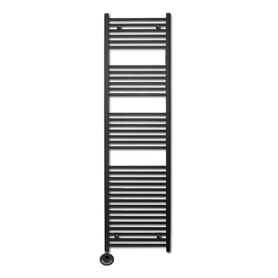 Sanicare Lumara Elektrische Radiator - 170x50cm - 1026W - zwarte thermostaat - linksonder - aluminium - mat zwart