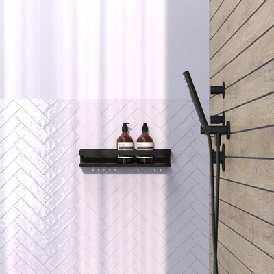Brauer Etagère de douche - 40x10cm - Noir mat