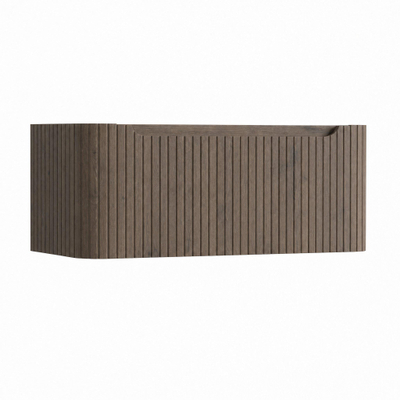 H&R Badmeubelen Juice Wastafelonderkast - 100x45x40cm - afgeronde hoeken - 3D-front - 1 lade - geïntegreerde greep - tucson oak