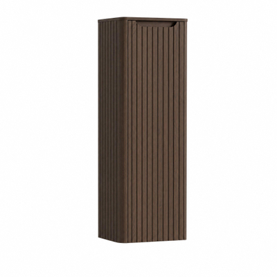 H&R Badmeubelen Juice Hoge kast - 40x35x130cm - met ronde hoeken - 3D-front - 1 deur - linksdraaiend - coffee