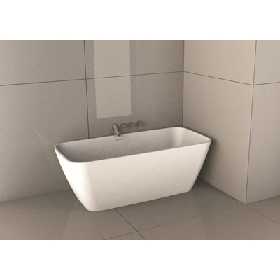 Saniclass Viggo Vrijstaand Bad - 160x75x55.5cm - Solid Surface - mat wit SHOWROOMMODEL