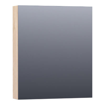 Saniclass Plain Spiegelkast - 60x70x15cm - 1 rechtsdraaiende spiegeldeur - MFC - legno calore