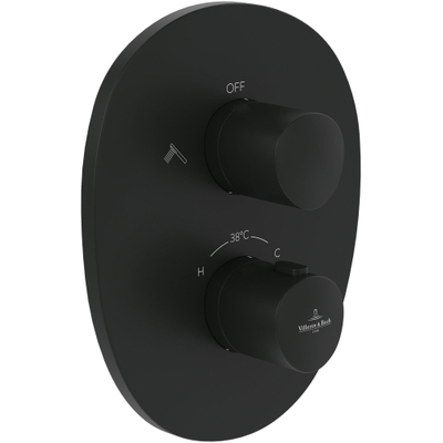 Villeroy & Boch Antao Mitigeur thermostatique encastré avec vanne d'arrêt deux voies - noir mat