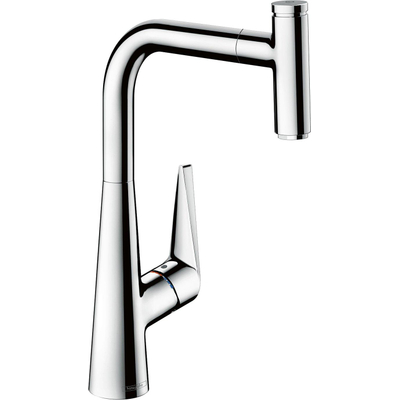 Hansgrohe Talis Select M51 - select - 1 greeps keukenmkr - 300 met uittrekb uitloop - hoogglans chroom