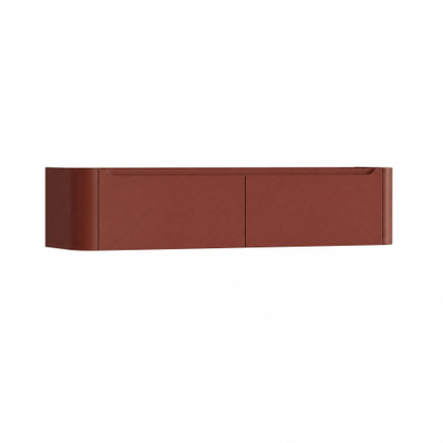 H&R badmeubelen Juice Wastafelonderkast - 180x45x40cm - afgeronde hoeken - 2 lades - geïntegreerde greep - terra mat