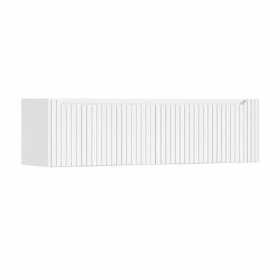 H&R Badmeubelen Juice Wastafelonderkast - 160x45x40cm - rechterhoek afgerond - 3D-front - 2 lades - geïntegreerde greep - wit hoogglans