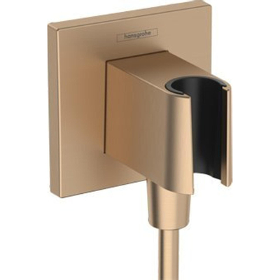 Hansgrohe Fixfit e - handdouchehouder inclusiefaansluitbocht - geborsteld brons