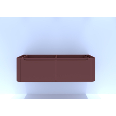 HR badmeubelen Juice Meuble sous lavabo - 140x45x40cm - coins arrondis - 2 tiroirs - terra mat