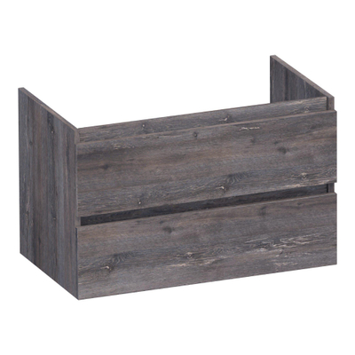 BRAUER Joy wastafelonderkast 80 2 softclose lades - greeploos - 1 sifon uitsparing - Driftwood