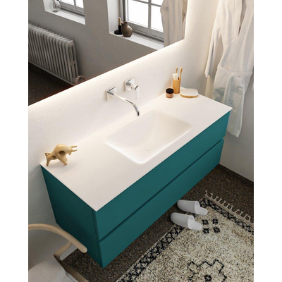 Mondiaz VICA Ensemble de meuble de salle de bain - 120cm - meuble sous-vasque smag - 2 tiroirs - lavabo cloud milieu - sans trou de robinet version XL 60cm de haut