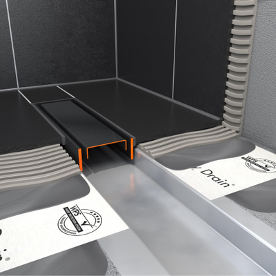 Easy drain Compact modulo taf black caniveau de douche 100cmGrille Zero+ M1 garde d'eau 30mm noir