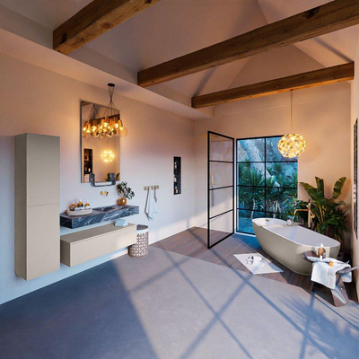 MONDIAZ ALAN - DLUX Ensemble de meuble de salle de bains - 110cm - meuble bas - Linen - 1 tiroir - lavabo suspendu - vasque à droite - 0 trous de robinet - Lava