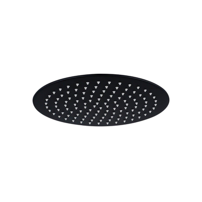 Fortifura Calvi Ensemble de douche pluie encastrable - thermostatique - bras plafond - pommeau 25cm - douchette ronde - flexible lisse - Noir mat