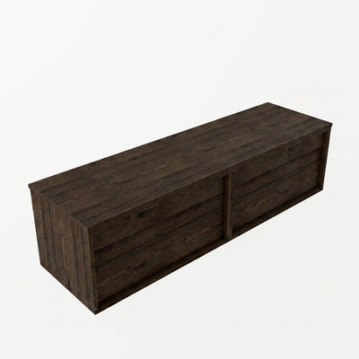 Saniclass Holz Frame Badkamermeubelset - 160x45x40cm - topblad - zonder kraangaten - 2 lades - Eiken Charcoal
