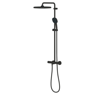 Grohe Vitalio Comfort 250 QuickFix Regendoucheset - 25cm - hoofddouche - vierkante handdouche - 2 straalsoorten - met douchethermostaat - matte black (mat zwart)