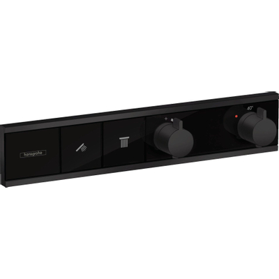 Hansgrohe Rainselect Afbouwdeel - voor inbouw douchekraan - thermostatisch - voor 2 functies - 45.6x90cm - thermostaat - mat zwart