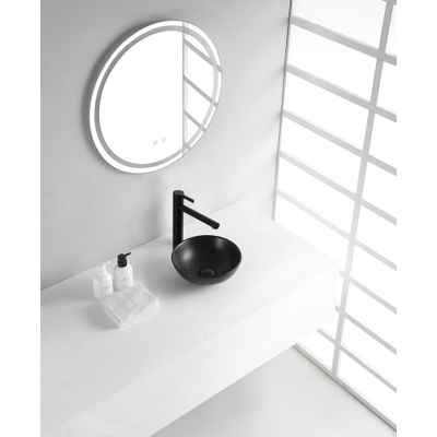 Wiesbaden Kimo vasque à poser ronde 28 x 10 cm céramique noir mat