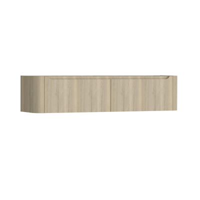 H&R badmeubelen Juice Meuble sous vasque - 180x45x40cm - coins arrondis - 2 tiroirs - poignée intégrée - french oak