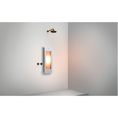 Sunshower Round Small Plus infrarouge et lumière UV en applique incl. support mural 95x33x12cm Blanc