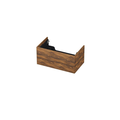 INK Wastafelonderkast - 80x45x37.6cm - 1 lade - push to open - met recht opdekfront - MFC - Noten