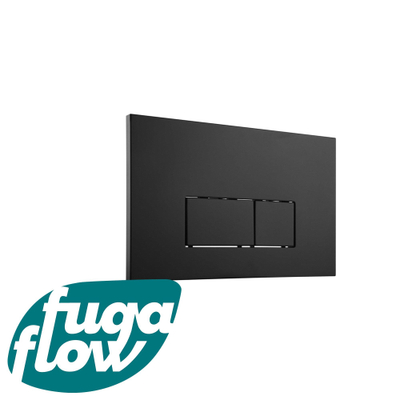 FugaFlow Bedieningsplaat - bedieningspaneel voor Geberit UP320 inbouwreservoir - dualflush - rechthoekige knoppen - kunststof zwart mat
