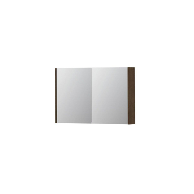 INK SPK1 spiegelkast – 90x60x14 cm – 2 deuren, dubbelzijdige spiegeldeuren – Fineer Chocolate