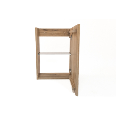Saniclass Holz Pure Ensemble meuble WC - 40x60.5cm - 1 porte - lave-mains pierre naturelle foncée - trou de robinetterie à droite - chêne naturel