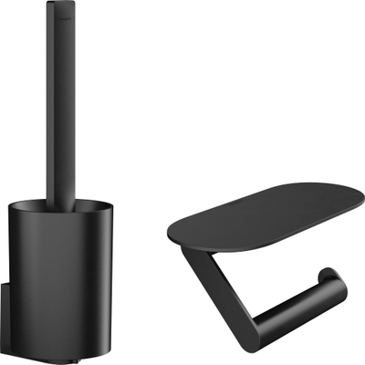 Hansgrohe Wallstoris Ensemble WC porte-rouleau et garniture brosse mat noir